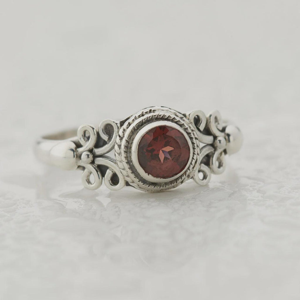 Sterling Silver Gemstone Ring with Natural Peridot, Garnet, Topaz, Citrine