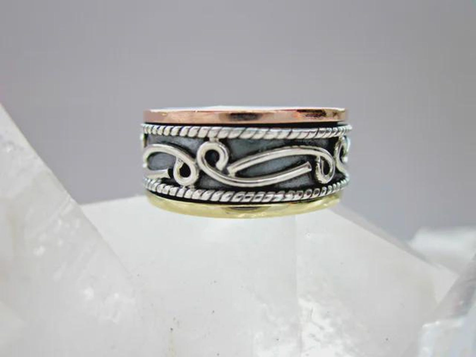 Sterling Silver Spinner Ring, Thumb Ring, Anxiety Relief Ring, Bohemian Jewelry, Meditation Ring, Statement Ring, Boho Ring for Women
