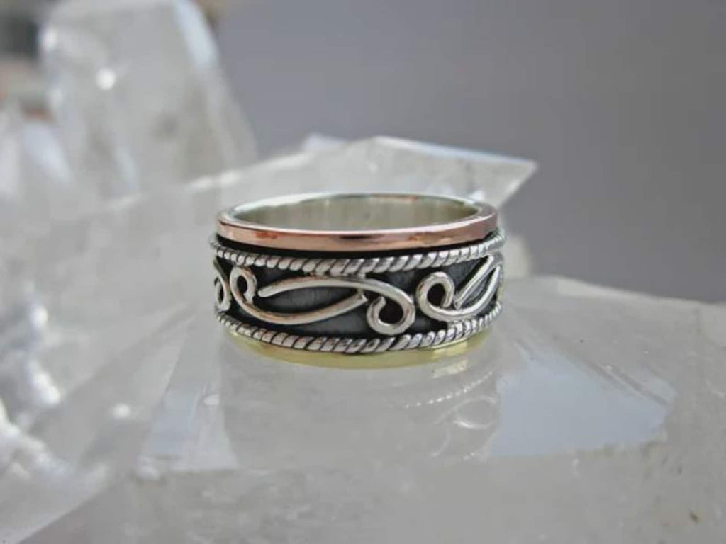 Sterling Silver Spinner Ring, Thumb Ring, Anxiety Relief Ring, Bohemian Jewelry, Meditation Ring, Statement Ring, Boho Ring for Women