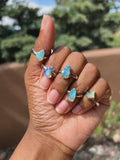 Ethiopian Opal Ring, Raw Gemstone Set in Polished Silver