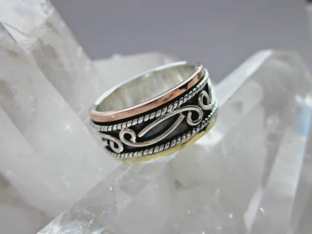 Sterling Silver Spinner Ring, Thumb Ring, Anxiety Relief Ring, Bohemian Jewelry, Meditation Ring, Statement Ring, Boho Ring for Women