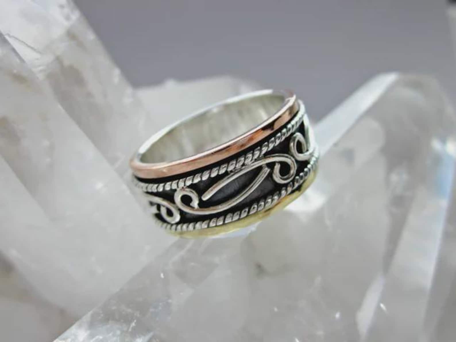 Sterling Silver Spinner Ring, Thumb Ring, Anxiety Relief Ring, Bohemian Jewelry, Meditation Ring, Statement Ring, Boho Ring for Women