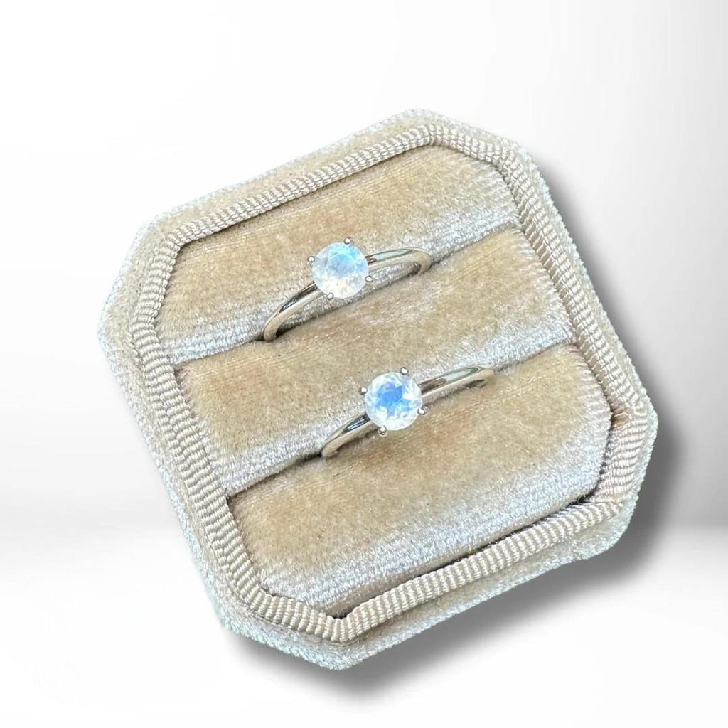 Sterling Silver Faceted Gemstone Ring | Minimalist Dainty Stackable Jewelry