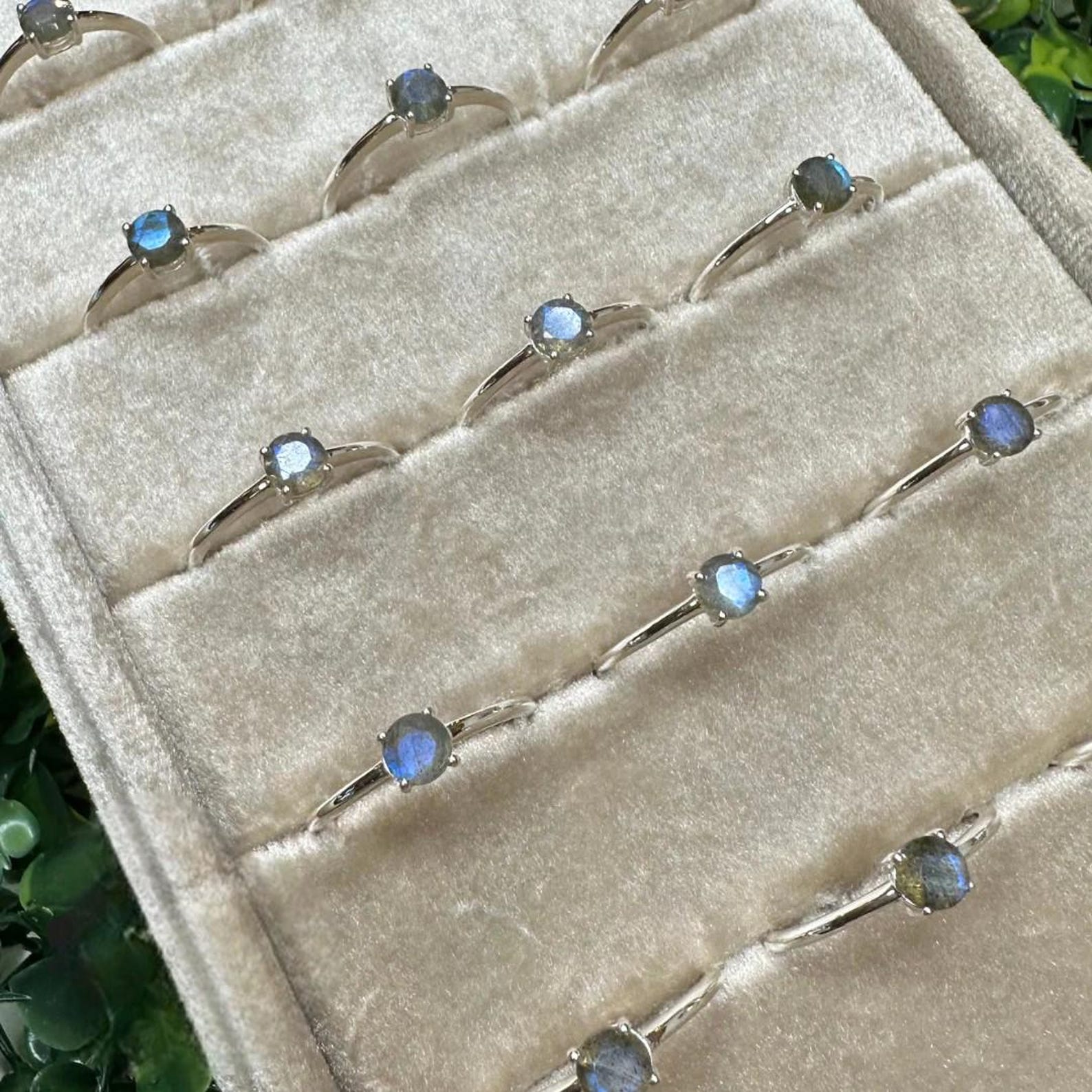 Sterling Silver Faceted Gemstone Ring | Minimalist Dainty Stackable Jewelry
