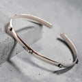 Silver Bangle Bracelet, Adjustable Open Cuff Design for Everyday Wear