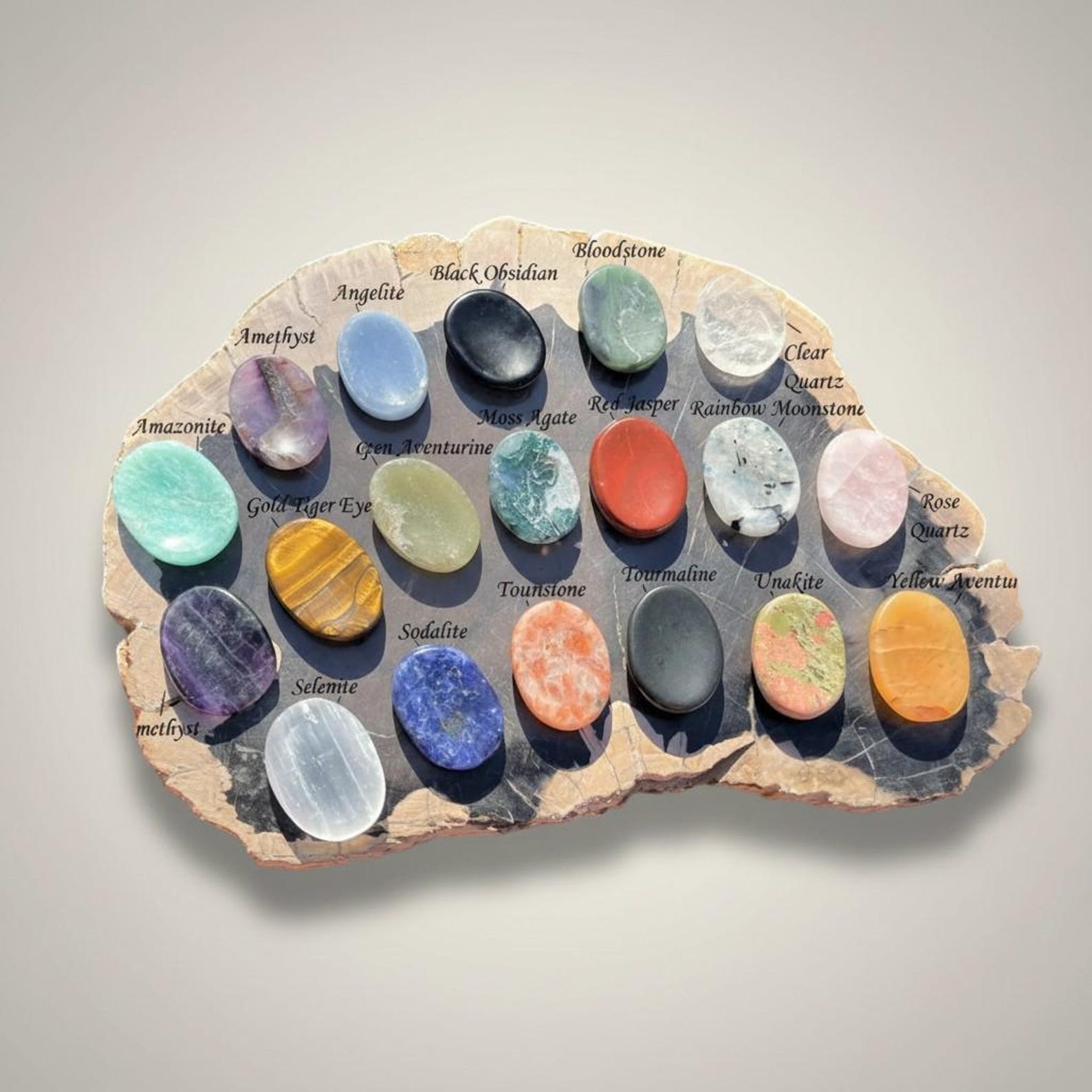 Polished Worry Stone for Anxiety Relief, Smooth Palm Crystal for Meditation