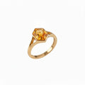 Hexagon Ring with Vibrant Gemstone, Gold Plated Sterling Silver in Minimalist Design